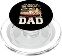 Fathers Day My Favorite Baseball Player Calls Me Dad Bandiera degli Stati Uniti PopSockets PopGrip per MagSafe