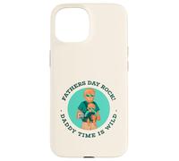Father's Day Rock - Daddy Time Is Wild (Wolf Graphic) Custodia per iPhone 15