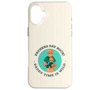 Father's Day Rock - Daddy Time Is Wild (Wolf Graphic) Custodia per iPhone 16 Plus