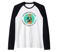 Father's Day Rock - Daddy Time Is Wild (Wolf Graphic) Maglia con Maniche Raglan