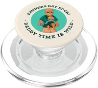 Father's Day Rock - Daddy Time Is Wild (Wolf Graphic) PopSockets PopGrip per MagSafe