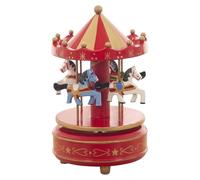 Faticenic Carillon giostra, Statuetta Musicale Cavallo Rotante, Rosso | Design stella rossa da sogno, ideale per la decorazione della casa, regalo di Natale di compleanno, decorazione della stanza