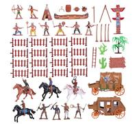Faticenic Figurine dei nativi americani, giocattoli da cowboy Set da gioco del selvaggio West con modelli dettagliati per il gioco creativo e la costruzione di scene, per decorazioni natalizie