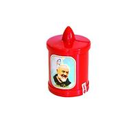 Fatigati 10 Candele A LED Padre pio Luce VOTIVA LUMINO VOTIVO Antivento 10 CM Rossi