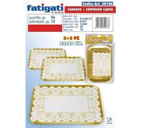 FATIGATI SRL L.Dolci Vassoio+CENTRINO RETT. 3pz 22x15