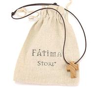 Fatima Store Croce in legno d'ulivo come ciondolo da uomo o collana da donna. Santa Croce fatta a mano a Gerusalemme, Terra Santa, da esperti artigiani del legno d'ulivo.