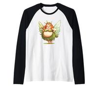 Fatina grassa con ali costume per amanti delle fate grassocce Maglia con Maniche Raglan