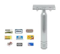 Fatip Ibrido rasoio di sicurezza pettine aperto/chiuso + 9 lame prova