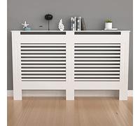 FATIVO Copritermosifone Legno Bianco MDF, 165Lx17Px91A cm Dimensioni interne, Copri Termosifone Moderno Mensola Copriradiatore Taglia Grande XL