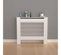 FATIVO Copritermosifone Legno Bianco MDF, 71Lx17Px91A cm Dimensioni interne, Copri Termosifone Moderno Mensola Copriradiatore Taglia Piccola