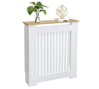 FATIVO Copritermosifone Legno Bianco MDF, 71Lx18Px90,5A cm Dimensioni interne, Copri Termosifone Moderno Mensola Legno Copriradiatore Taglia Piccola