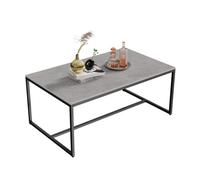 FATIVO Tavolino da Salotto Marmo Grigio: Tavolino Soggiorno Moderno Tavolino da caffè per soggiorno Tavolino da Divano con Struttura in Metallo Nero, Rettangolare 100x60x41cm