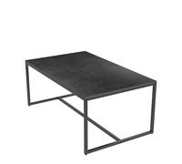 FATIVO Tavolino da Salotto Marmo: Tavolino Soggiorno Moderno Tavolino da caffè per soggiorno Tavolino da Divano con Struttura in Metallo Nero, piano in Grigio con Nero 100x60x41cm