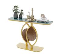 FATIVO Tavolo Consolle in Marmo: Tavolo Consolle Ingresso Lusso Oro Verde Scuro Tavolo Consolle Moderno Consolle Lungo Stretto Alto per Camera da Letto, 120x30x78cm