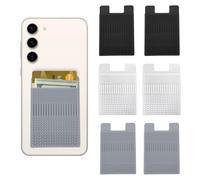 Fatiya 6 pezzi in silicone testurizzato per telefono, adesivo, tasca porta carte di credito, portafoglio adesivo per cellulare per retro della custodia per smartphone, lavoro, viaggi, sollievo dallo