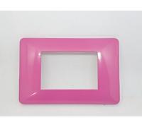 Fatma PLACCA COMPATIBILE CON LA SERIE VIMAR PLANA METALLO ROSA FIORE 3 4 7 POSTI PLACCHETTA (3 POSTI)