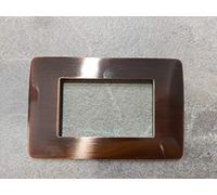 Fatma PLACCA COMPATIBILE CON VIMAR PLANA METALLO RAME NATURALE 3 4 7 MODULI PLACCHETTA (3 POSTI)