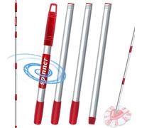 Fatmass Manico di ricambio compatibile con mocio Vileda, Turbo Spin/Turbo Smart/H2pro/EasyWring, bastone di ricambio in acciaio inossidabile regolabile da 76,2 a 147,3 cm (testa e base rotante esclusa