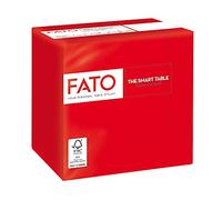 Fato - Tovaglioli di Carta Monouso, Ideali per Aperitivo e Cocktail, Confezione da 100 tovaglioli, Formato 24x24 Piegati in 4, 2 veli, Colore Rosso, Carta 100% Pura Cellulosa, Certificata FSC