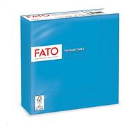 Fato - Tovaglioli di Carta Monouso, Ideali per Pranzi e Buffet Informali, Confezione da 50 tovaglioli, Formato 33x33, Piegati in 4, 2 veli, Colore Turchese, Carta 100% Pura Cellulosa, Certificata FSC
