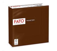 Fato, Tovaglioli di Carta Monouso, Ideali per Pranzi e Buffet Informali, Confezione da 50 tovaglioli, Formato 33x33, Piegati in 4, 2 veli, Cioccolata, Carta 100% Pura Cellulosa, Certificata FSC
