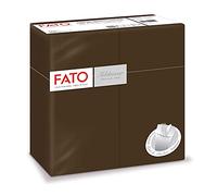 Fato - Tovaglioli in Carta a secco, Airlaid, con Tasca PortaPosate, Effetto Tessuto, Confezione da 50 tovaglioli, Formato 40x40, Colore Cacao