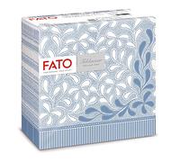 Fato - Tovaglioli in Carta a secco, Airlaid, Effetto Tessuto, Confezione da 50 tovaglioli, Formato 40x40 piegato in 4, Decoro Botanic Blu Provence