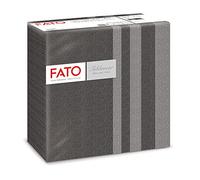 Fato - Tovaglioli in Carta a secco, Airlaid, Effetto Tessuto, Confezione da 50 tovaglioli, Formato 40x40 piegato in 4, Decoro Tweed Nero