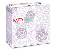 Fato, Tovaglioli in Carta a secco, Airlaid, Effetto Tessuto, Confezione da 50 tovaglioli, Formato 40x40 piegato in 4, Decoro Fleuri Polvere