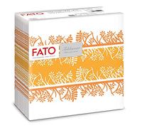 Fato, Tovaglioli in Carta a secco, Airlaid, Effetto Tessuto, Confezione da 50 tovaglioli, Formato 40x40 piegato in 4, Decoro Garden Zafferano