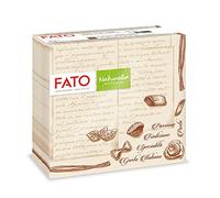 Fato, Tovaglioli Natural di Carta Monouso Piegati in 4, Ecologici, Confezione da 40 tovaglioli, Formato 38x38, 2 veli, Decoro Pasta, Carta 100% di Fibre Riciclate
