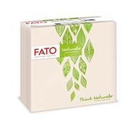 Fato - Tovaglioli Natural di Carta Monouso Piegati in 4, Ecologici, Confezione da 40 tovaglioli, Formato 38x38, 2 veli, Decoro Veggie, Carta 100% di Fibre Riciclate