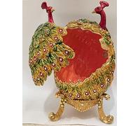Fatti a mano Amanti Russi Uova Faberge Ornamenti Confezione regalo Figurina animale da collezione Faberge Scatola portagioie stile uovo per regalo di nozze per coppie che hanno