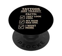 Fatti del tatuaggio Lista di controllo del tatuaggio Mamma Umorismo Persone tatuate PopSockets PopGrip Adesivo
