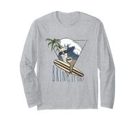 Fatti sotto! Llama e Bradipo Surf Art Lifestyle Fun Maglia a Manica