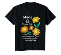 Fatto 8 Anni Fa Girasole 8 Anni Ragazze 8° Compleanno Maglietta
