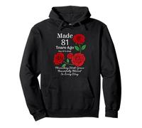 Fatto 81 Anni Fa Rose Flower 81 Anni 81° Compleanno Felpa con Cappuccio