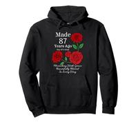 Fatto 87 Anni Fa Rose Flower 87 Anni 87° Compleanno Felpa con Cappuccio