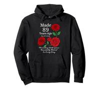 Fatto 89 Anni Fa Rose Flower 89 Anni 89° Compleanno Felpa con Cappuccio