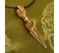 Fatto A Mano Argento Tibetano Benedetto. Ciondolo Phurba Con 3 Teste NEPAL 6cm