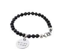 Fatto a Mano di Latitudine Longitudine Bracciale Speciale GPS Coordinate
