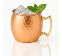 Fatto a Mano Elaborato Rame Mulo Mug 473ml - Nickel Foderato - 100% Rame Manico