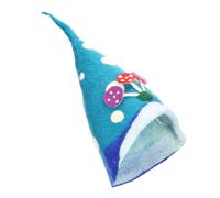 Fatto a Mano Lana Feltro Cappello Da Nepal Elfo Fungo Blu Festival Unico