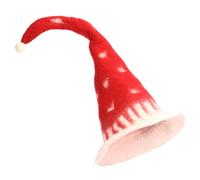 Fatto a Mano Lana Feltro Cappello Da Nepal Rosso Lungo Elfo Festival Unico