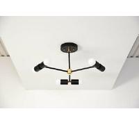 Fatto a Mano Metà Secolo Industriale Moderno 3 Braccio 6 Luce Sputnik Decorativo