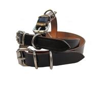 Fatto a Mano Pelle Cane Collare Nickel Roller Fibbia Facile On Off Domestico