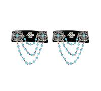 Fatto a mano Stili Mongoli Lint Nappe Clip Per Capelli Ornamento Con Disegni Vintage Per Le Donne Alla Cerca