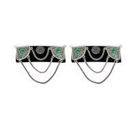 Fatto a mano Stili Mongoli Lint Nappe Clip Per Capelli Ornamento Con Disegni Vintage Per Le Donne Alla Cerca