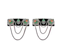 Fatto a mano Stili Mongoli Lint Nappe Clip Per Capelli Ornamento Con Disegni Vintage Per Le Donne Alla Cerca