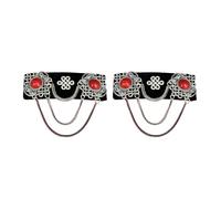 Fatto a mano Stili Mongoli Lint Nappe Clip Per Capelli Ornamento Con Disegni Vintage Per Le Donne Alla Cerca